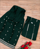Black Rayon Mirror Work Kurti Set